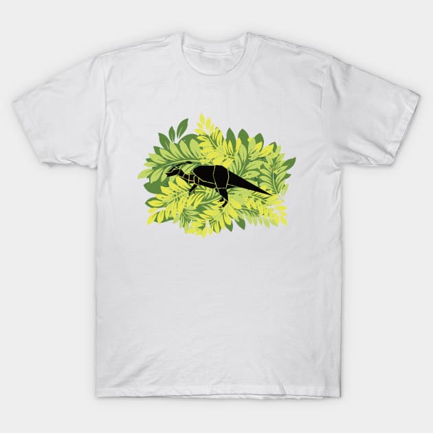 Jungle Origami Parasaurolophus T-Shirt by Print Stop Studio